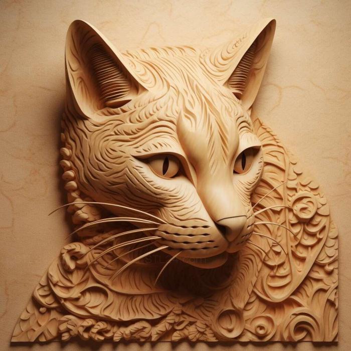 Nature and animals (st Cheetoh cat 1, NATURE_2873) 3D models for cnc